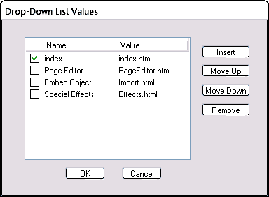 Drop-Down List Values