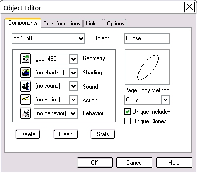 Object Editor Components tab