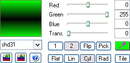 Quick Editor Shading tab showing gradient fill