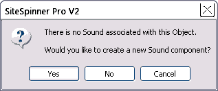 No Sound associated with Object