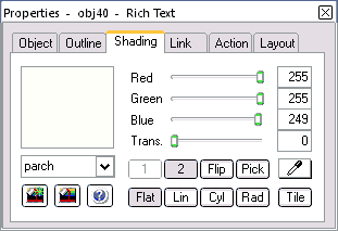 Setting a text object background