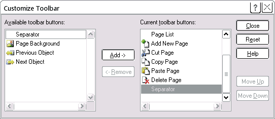 Customize Toolbar